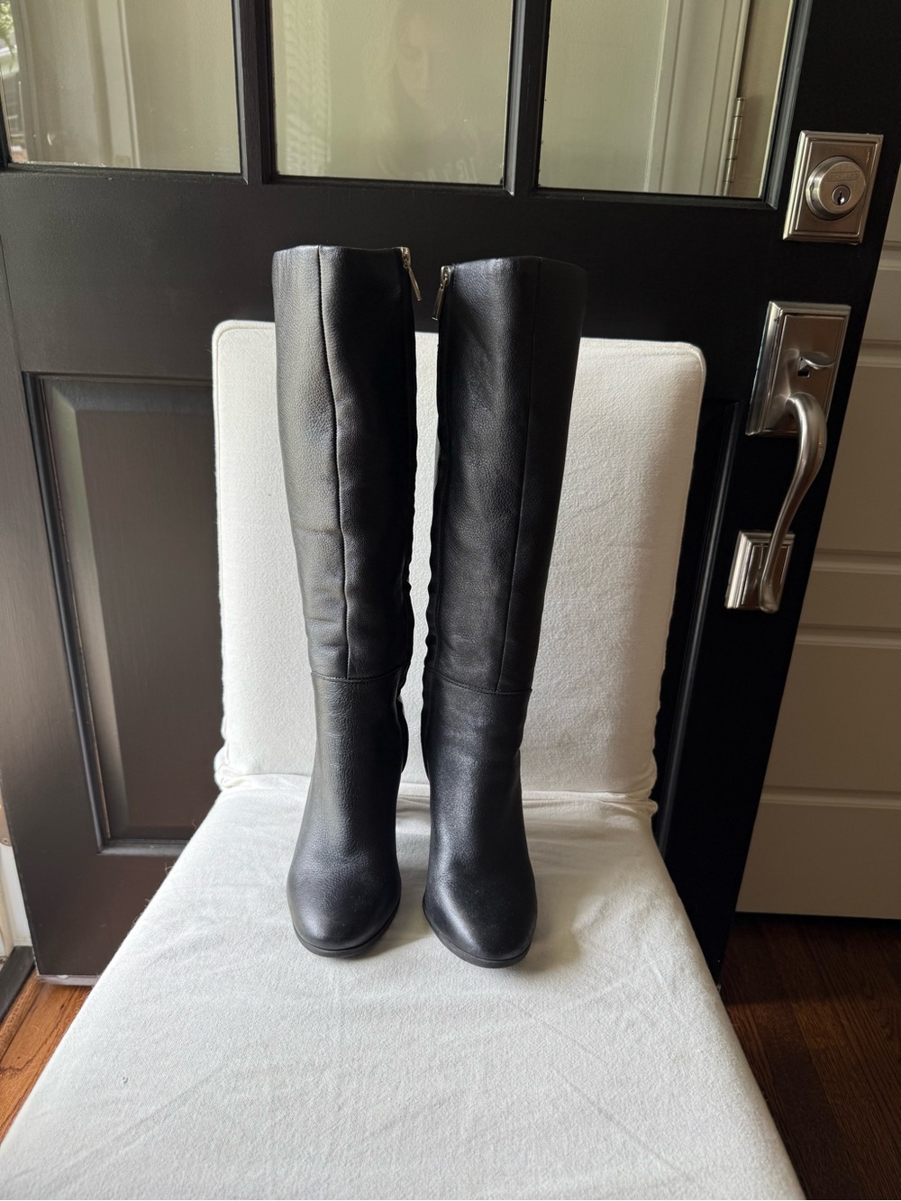 Kenneth Cole New York Black Over-the-Knee Zip Boots